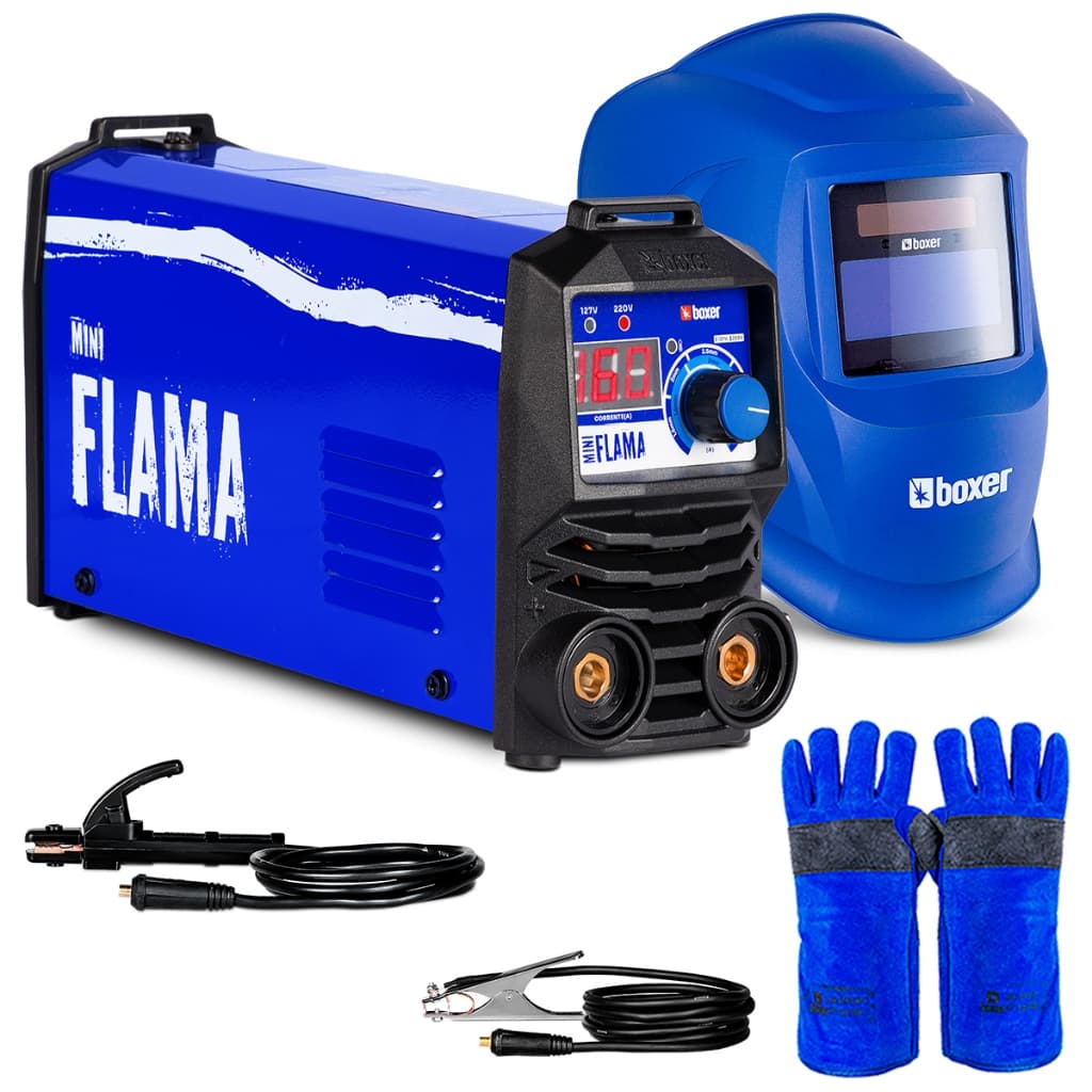 Combo Maquina De Solda Mini Flama 160A MMA TIG Lift BV + Optiarc70 + Luva Para Soldar 300° Boxer