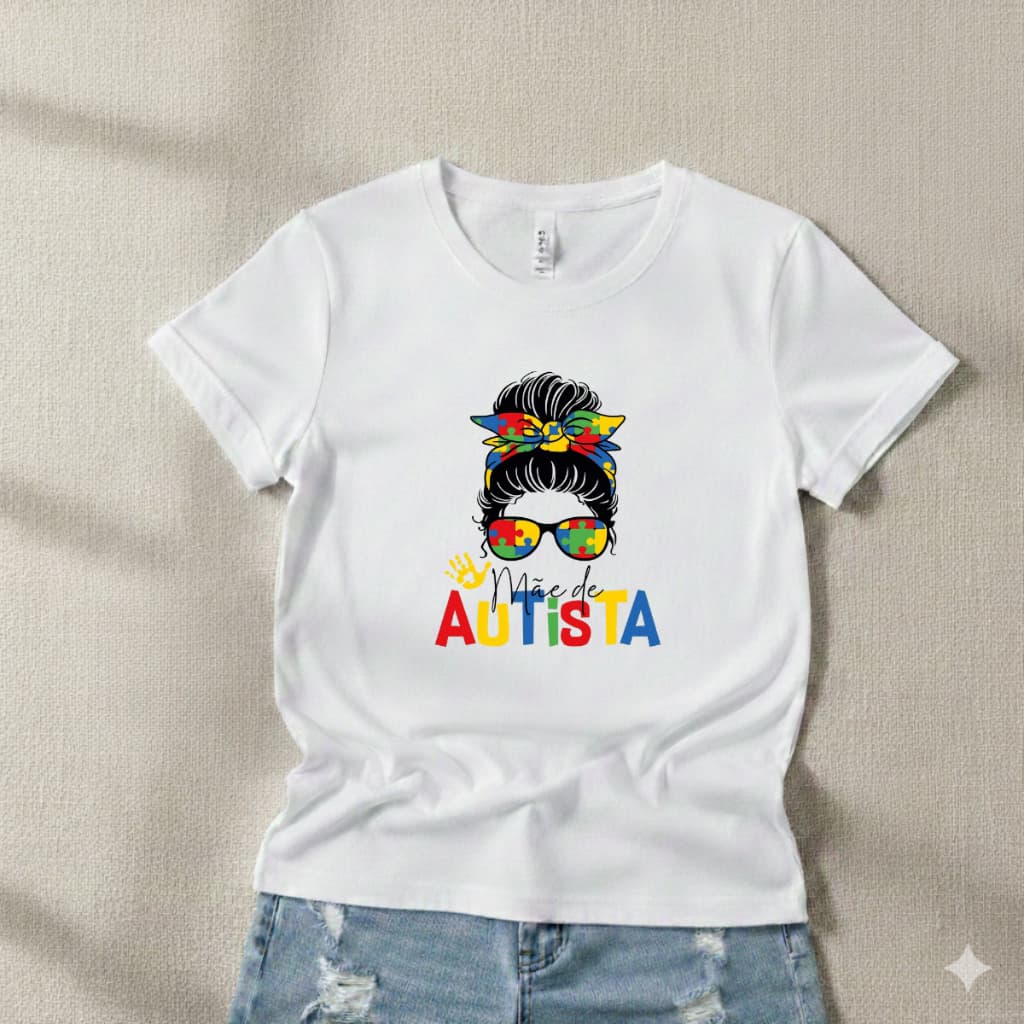Camiseta Mãe De Autista Blusa 100% Algodão Autismo Delicada Presente Envio Rápido