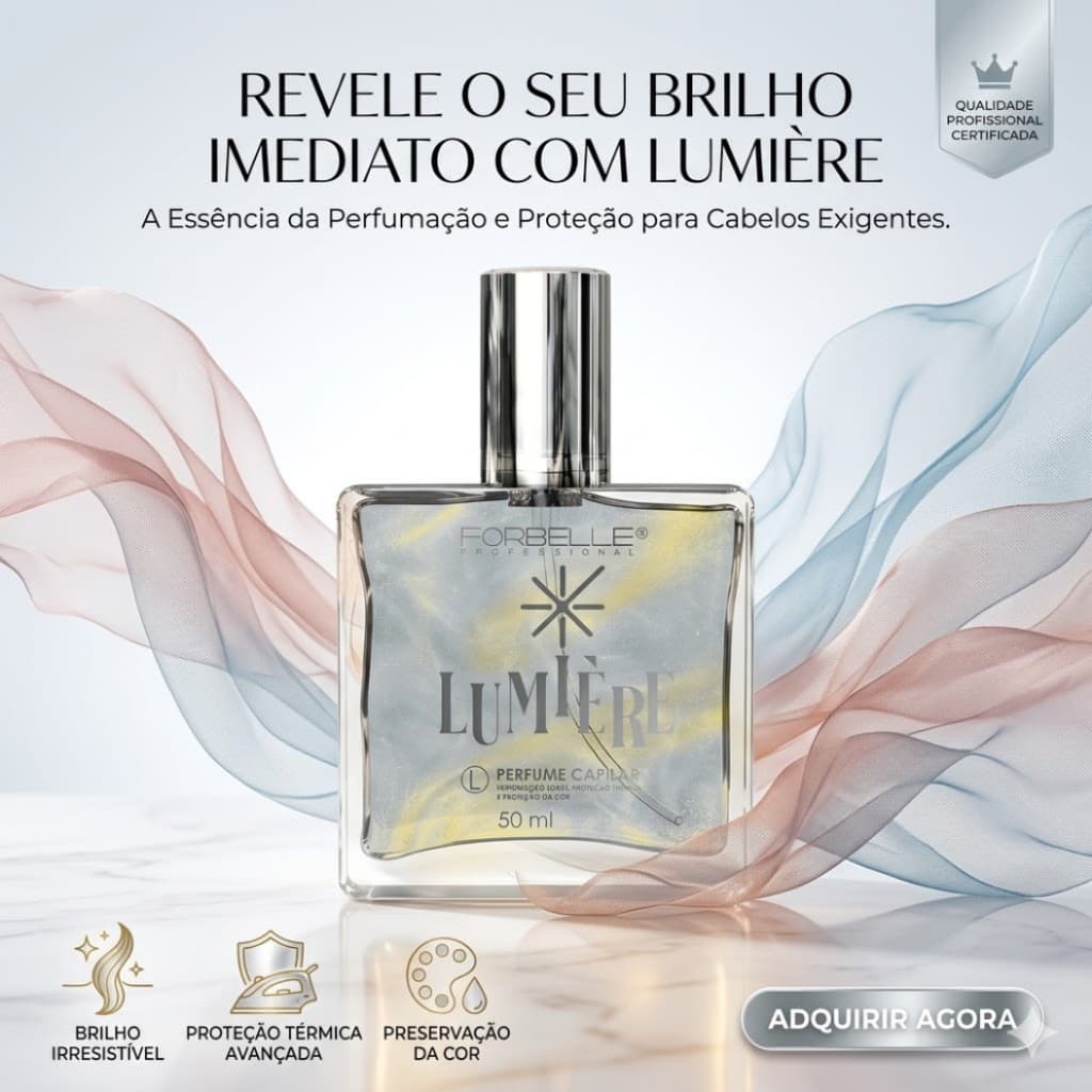Perfume Capilar Lumière Forbelle 50ml - Fragrância Floral Gourmand, Brilho Forbelle Professional