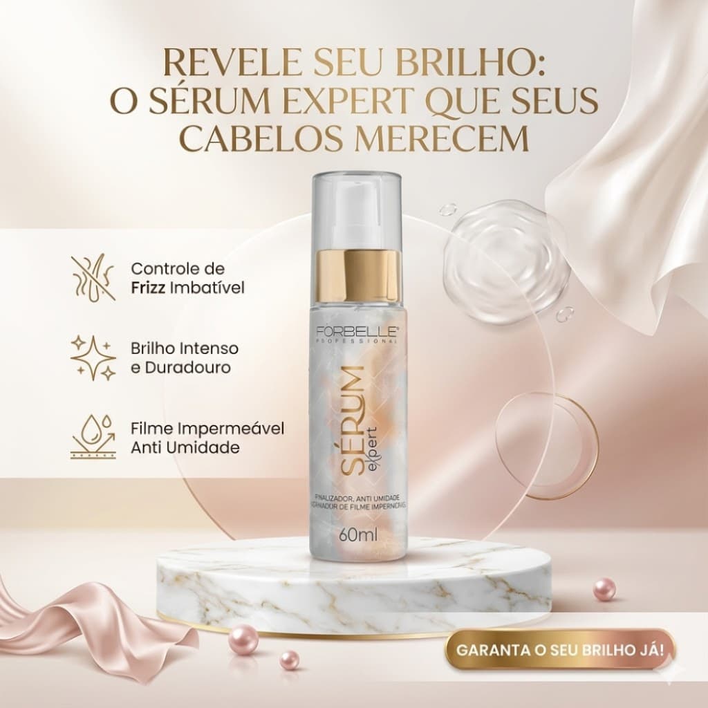 Sérum Reparador de Pontas Serum Expert Blindagem Capilar Anti Frizz Brilho 60 mL Forbelle