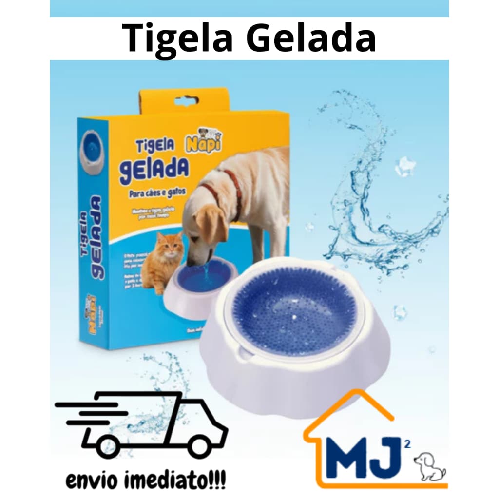 Bebedouro Gelado Tigela Gelada Gel Freezer Animais Cachorro Gato Pote Removível Bacia PET