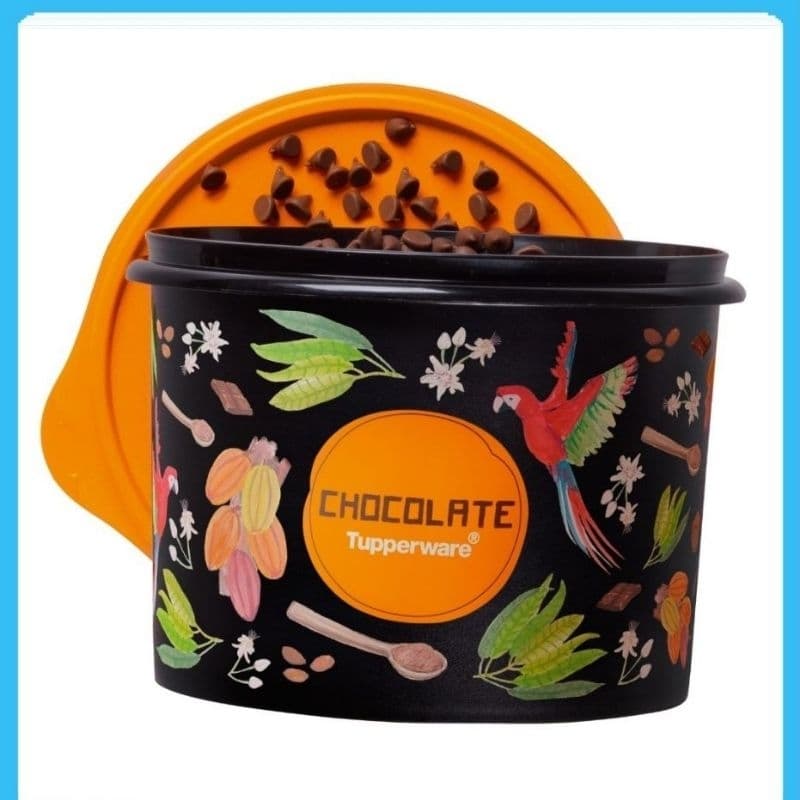 Pote para achocolatado/ chocolate em pó. Caixa de Chocolate Linha Floral Tupperware