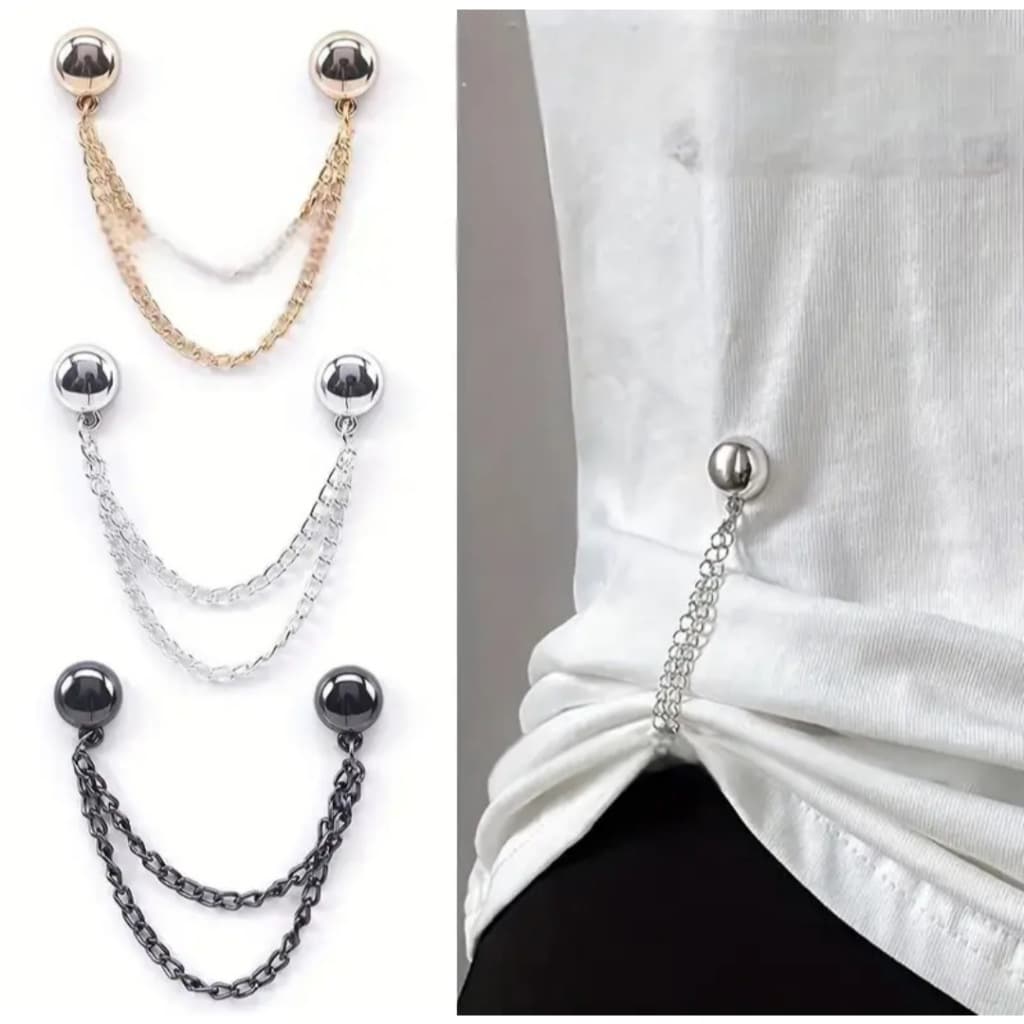 2 unidades de fivela magnética OU fivela alfinete acessórios para camisa calça corrente botão decorativo clipe p roupa
