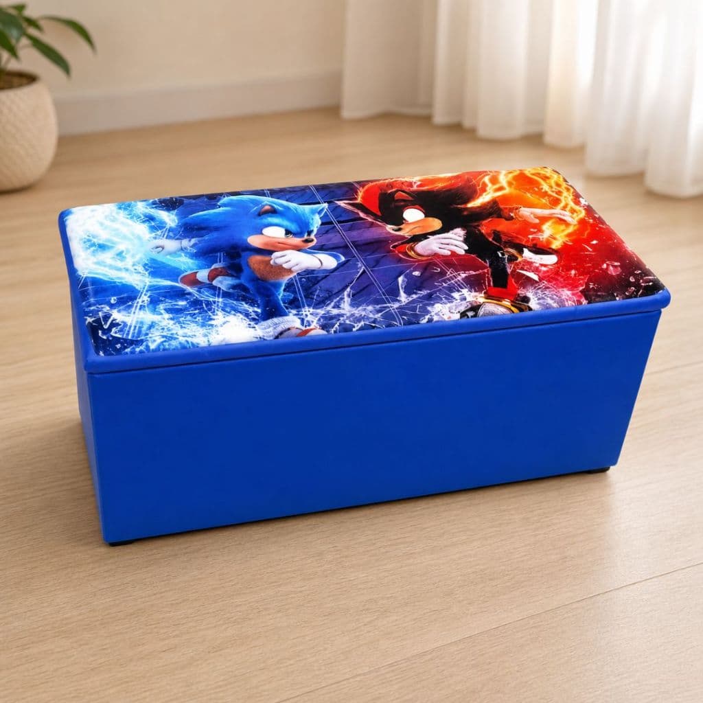 Baú Infantil Sonic Shadow Hot Wheels Grande 90cm Organizador de Brinquedos Estampado