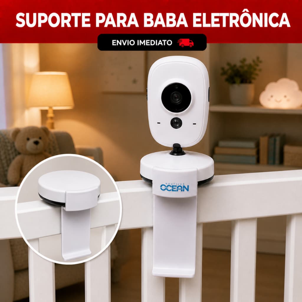 Suporte de Babá Eletrônica Para Berço Universal Ajustável Flexível Monitor Bebê