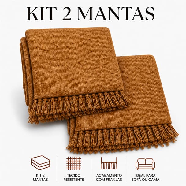 Kit 2 Mantas Para Sofá Gigante 2,10 x 1,20 Tipo Capa Protetora