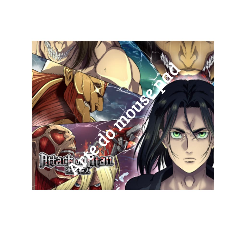 Mouse Pad Attack on Titan Personalizado Nome 22x18cm Anime Otaku Gamer Presente Geek Setup