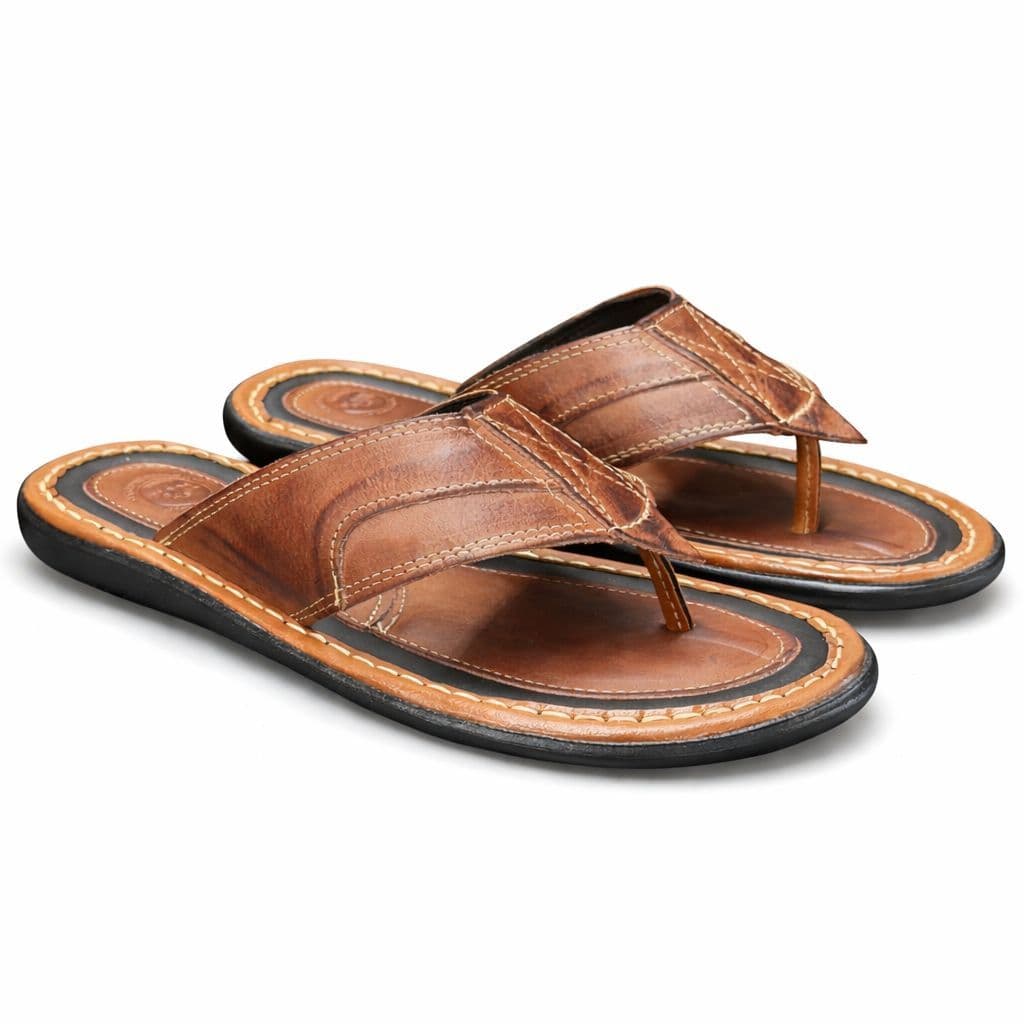 Chinelo de dedo slide couro legitimo original francafort sola leve