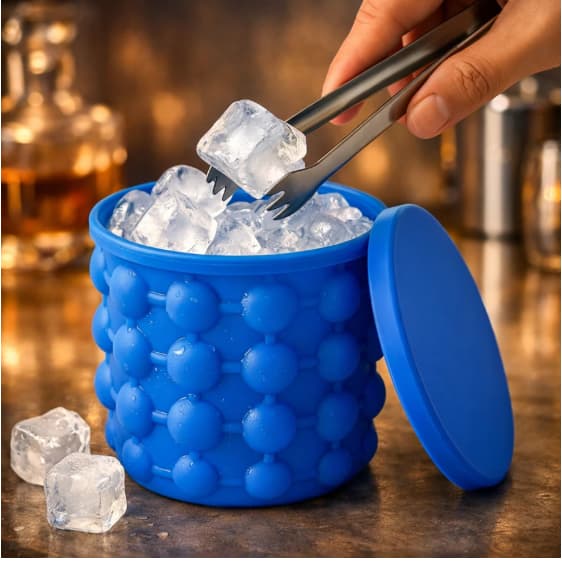 Balde de Gelo 2 em 1 de Silicone Preserva o fresco Pote Drinks Latas Cubos de Gelos Festas