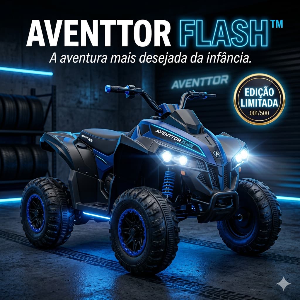 Quadriciclo Eletrico Infantil Mobilidade Diversao Estilo Azul Flash Wheels