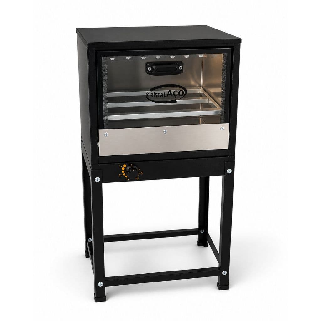 Forno A Gás Com Cavalete 60 Litros Industrial Potente Cristal Aço + Economico Tampa Vidro