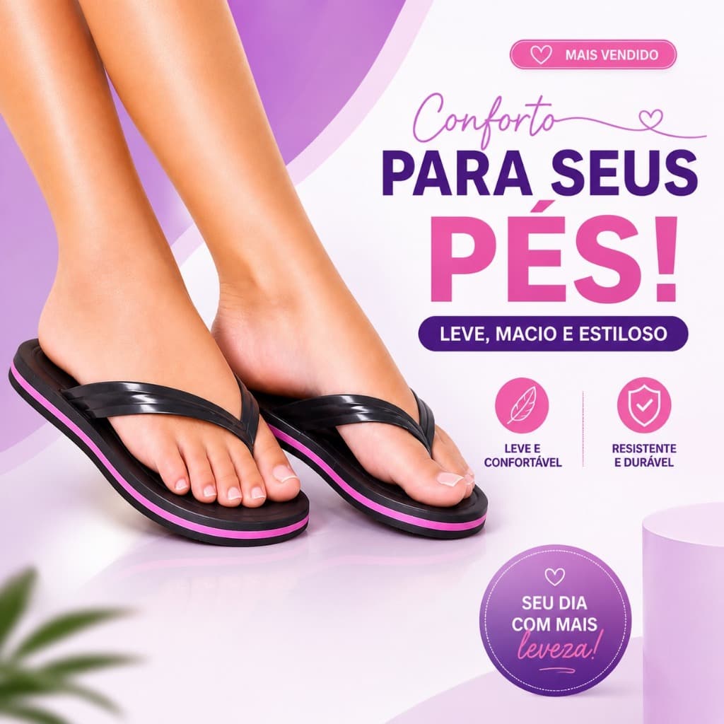 Sandália Chinelo Ortopedico Leve Macio Confortável Anatômico Mais Vendido Envio Imediato