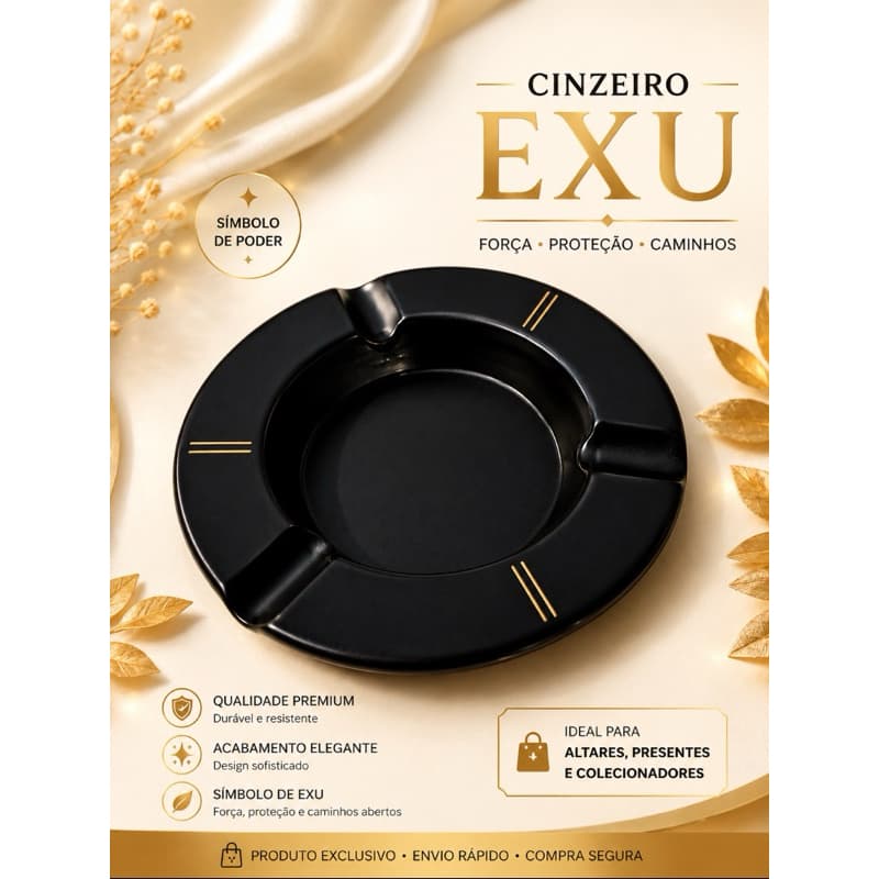 Cinzeiro de Exu | Cinzeiro de Pombogira | cinzeiro de metal | Cinzeiro decorado | cinzeiro preto | Cinzeiro vermelho |