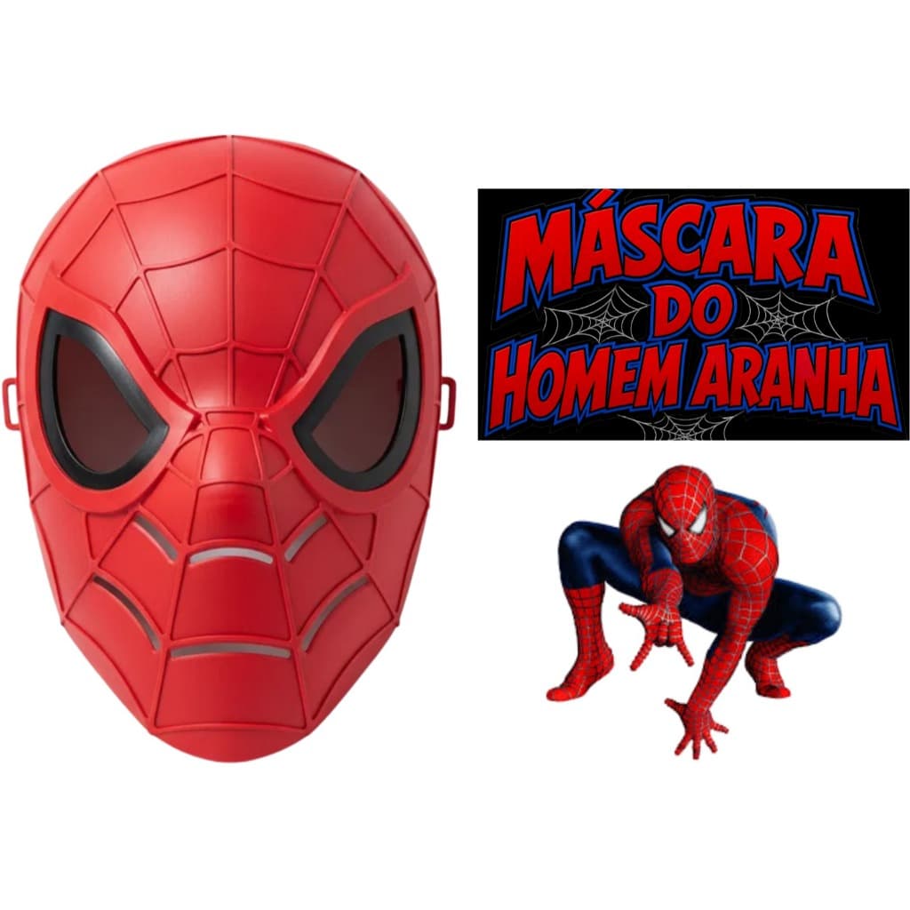 Máscara Homem Aranha Infantil Fantasia Ajustável