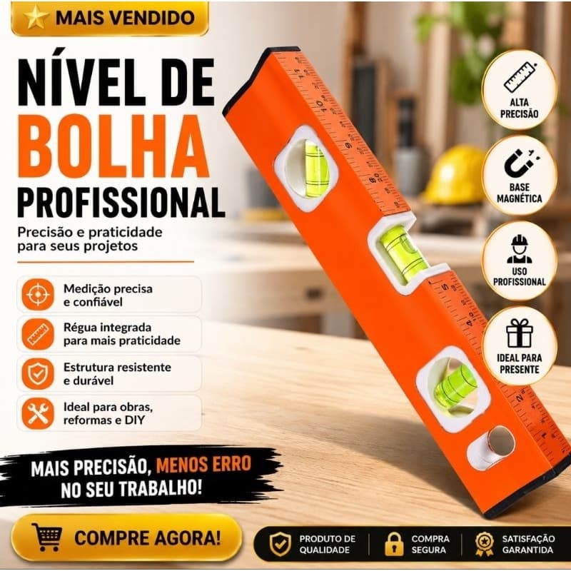 Nível De Bolha De Mão - 30cm