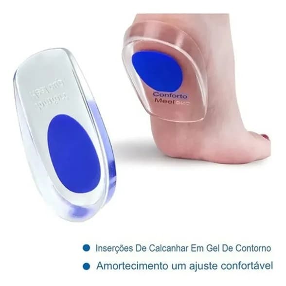 Palmilhas Gel Ortopédicas de Silicone para Fascite Plantar e Esporão de Calcâneo – Kit com 2