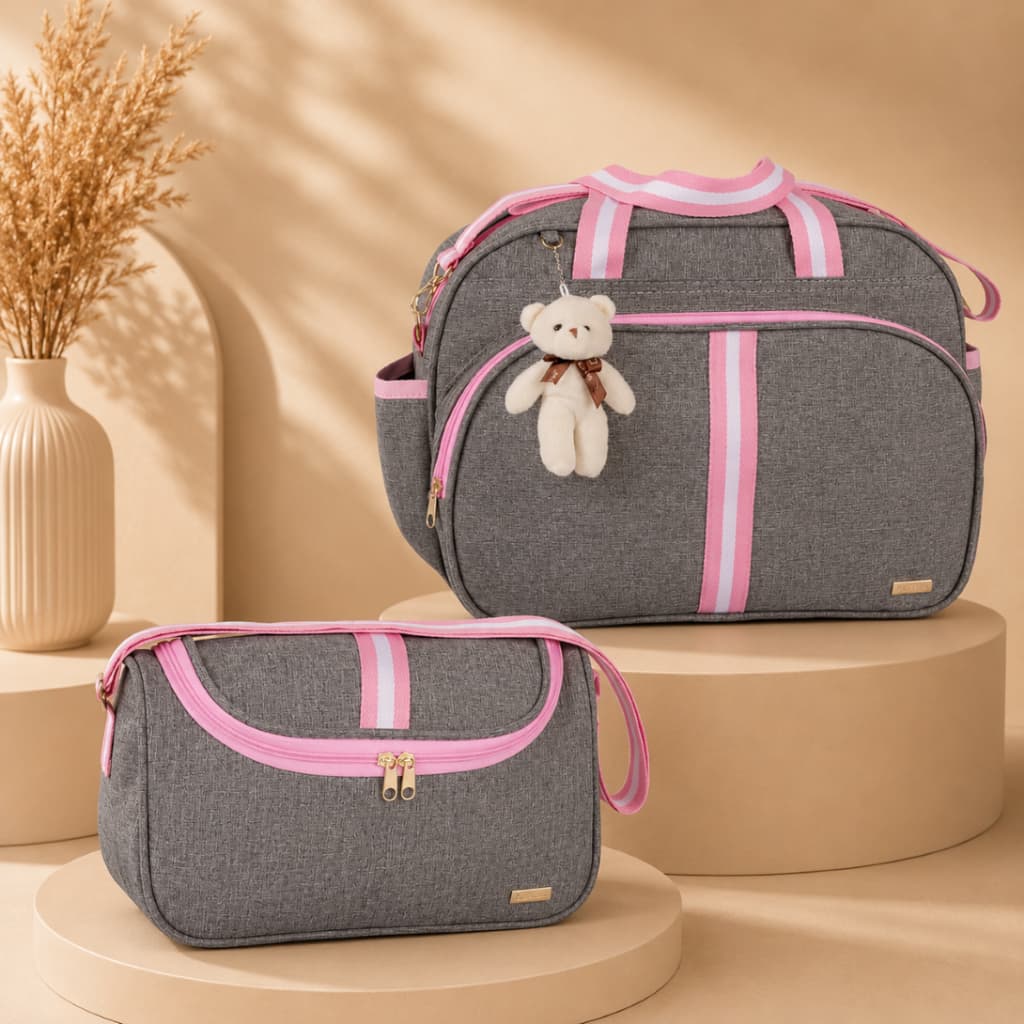 Kit bolsa Maternidade Bebê Infantil Bolsa G e Bolsa P Luxo AMOR