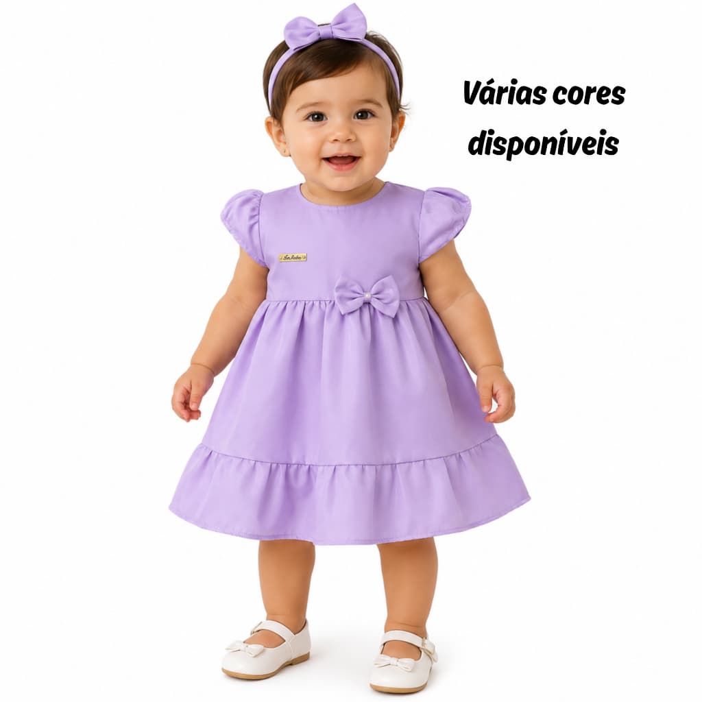 Vestido Bebê Batizado Festa Delicado