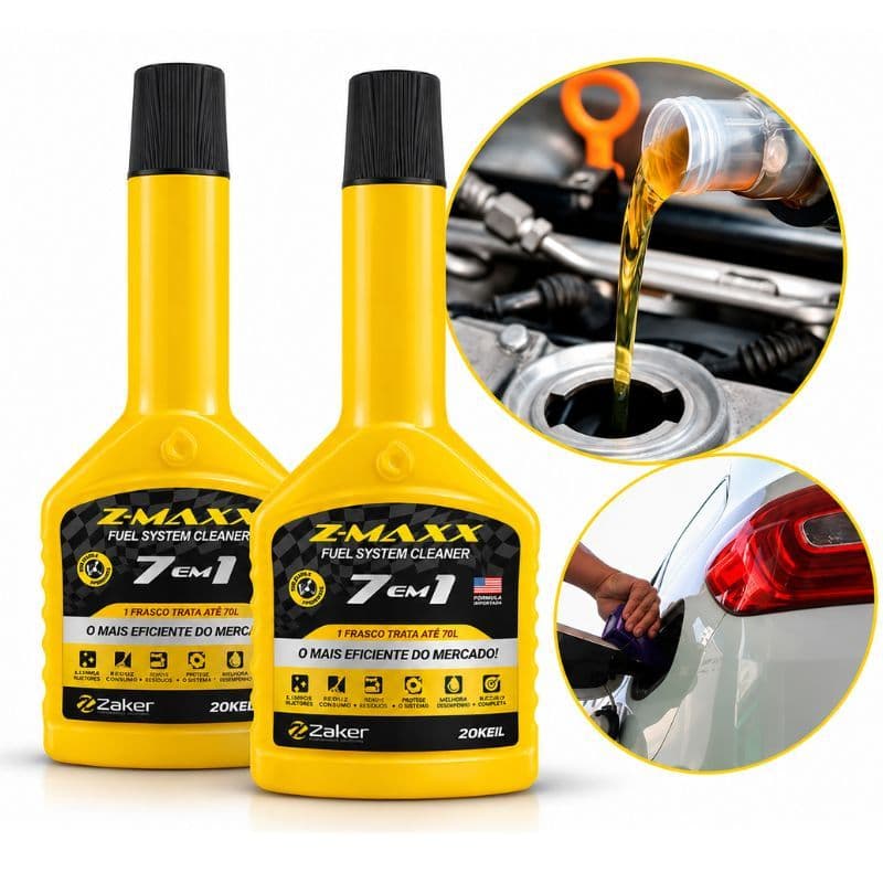 Aditivo Z-MAXX 7 em 1 Kit 2 Limpeza Sistema Combustível Flex Gasolina Diesel descarbonizante etanol