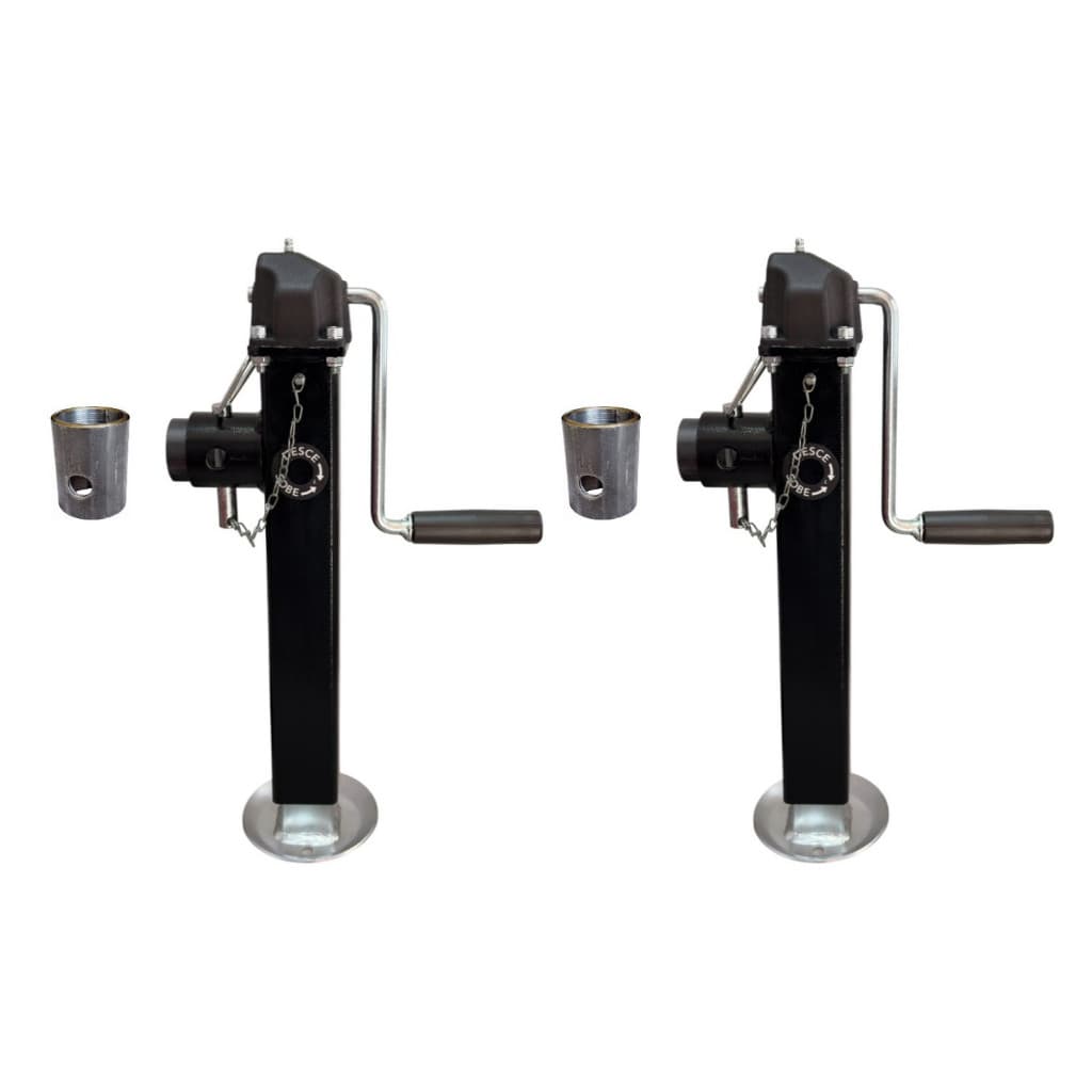 02 Unidades Macaco Pedestal Sapata Pé Apoio Alavanca Lateral Carretinha Reboque Trailer 1800kg