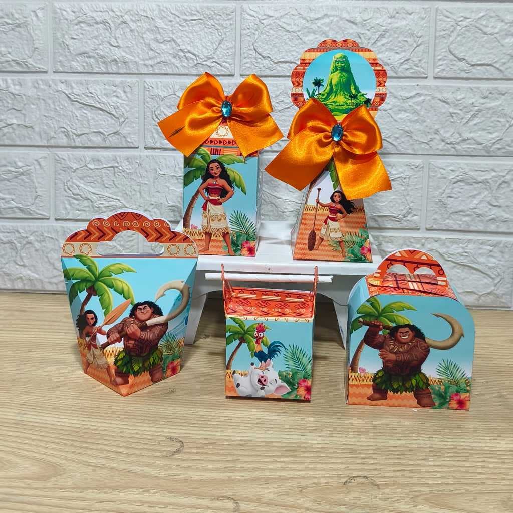 Kit Personalizados Caixinhas MOANA Lembrancinhas Aniversario-festa PEGUE E MONTE
