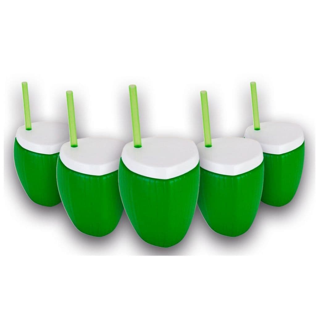 Kit 5 Copos Coco Festa Tropical Pool Party