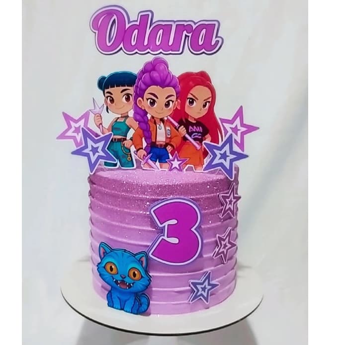 Topo de Bolo Guerreiras do Kpop Topper Guerreiras do K-pop ute Guerreias kpop Infantil