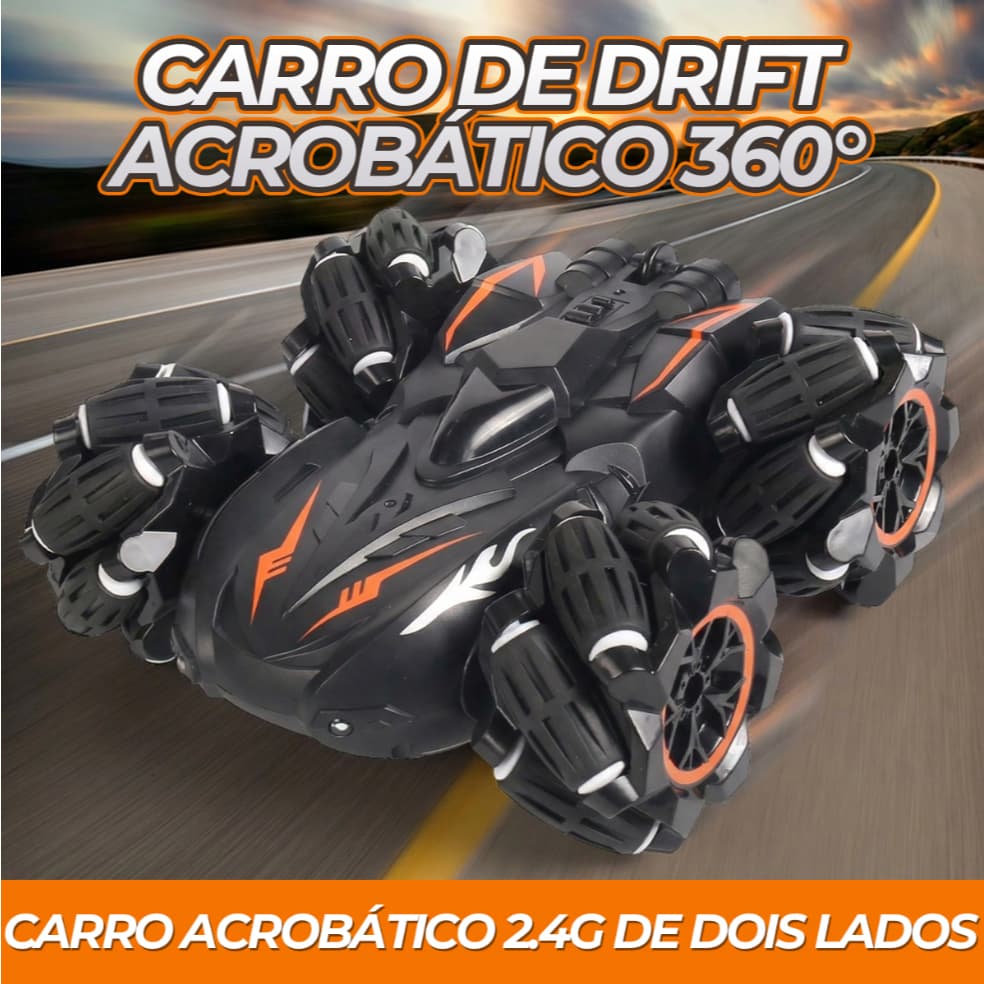 Carrinho Controle Remoto Drift Acrobático 360° - 9 Funções, 4x4, Recarregável, Luz LED