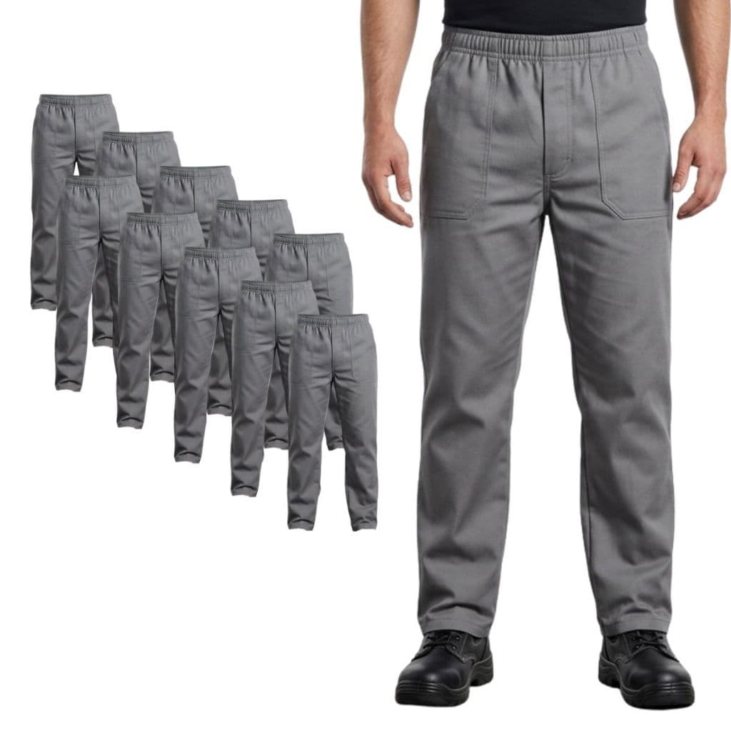 KIT 10 CALÇA REFORÇADA Brim pesado Cinza Fardamento Uniforme Profissional Construção Trabalho