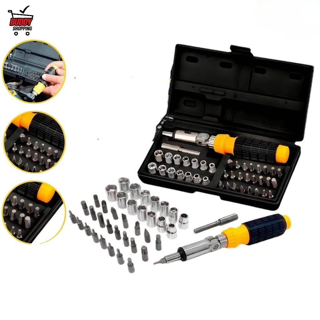 Jogo Chave De Impacto Manual 38 Peças Com Bits Torx E Soquetes Profissional LWJ-140
