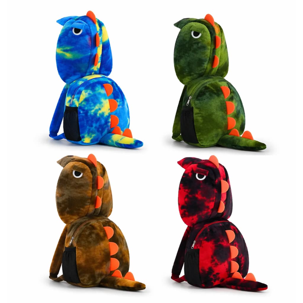 Mochila Dinossauro Infantil Capuz Criativa Fofa Pelúcia Criança Passeio Viagem Frio