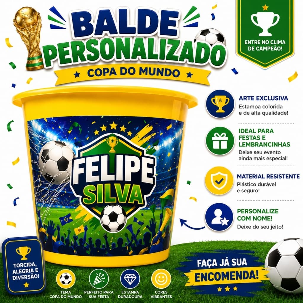 Kit 40 Rótulo Adesivo Personalizado para Balde|Copo Long Drik,  Infantil  Aniversário, Lembrancinha Copa do Mundo