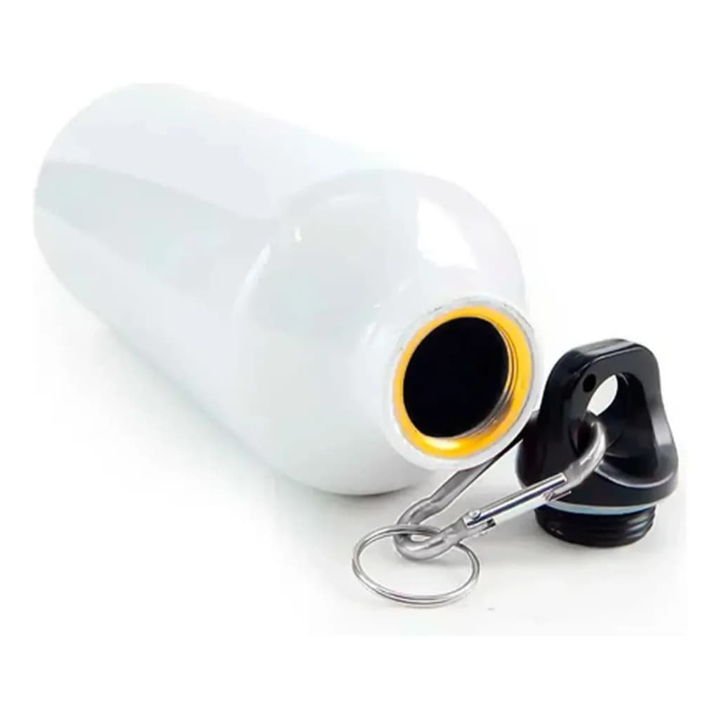 Kit 5 Garrafas Squeeze 500ml Branca Sublimática Com Mosquetão