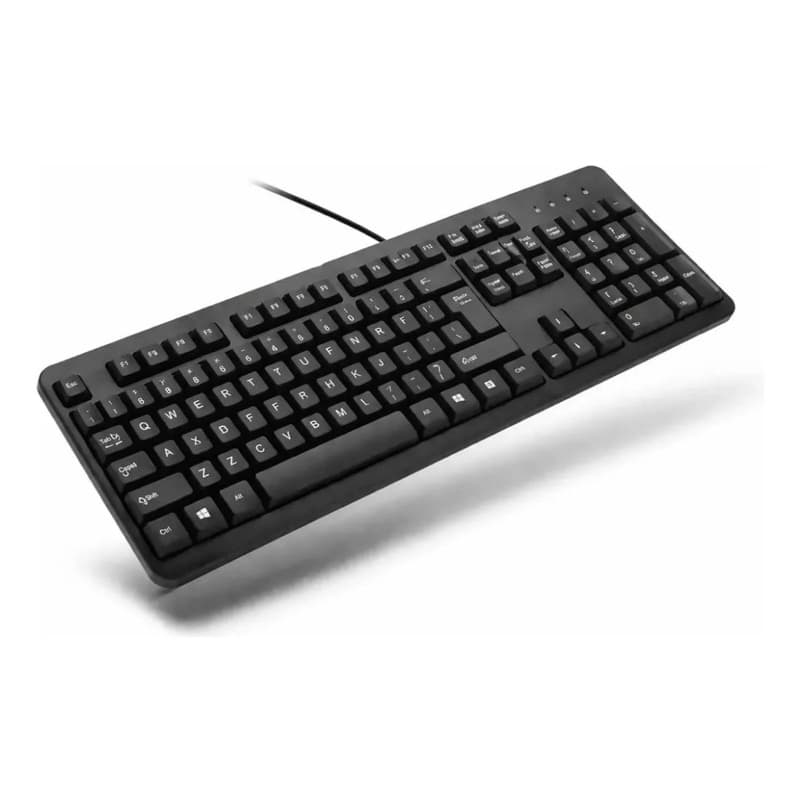 Teclado Usb Com Fio Dgx Padrão Abnt2 Silencioso Ergonômico Preto Com Cabo Usb Escritorio