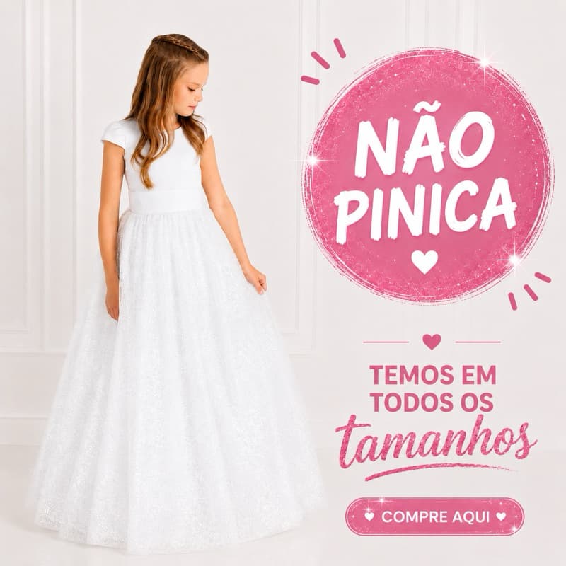 Vestido Infantil Longo Branco de Tule com Faixa  Longo REF4224