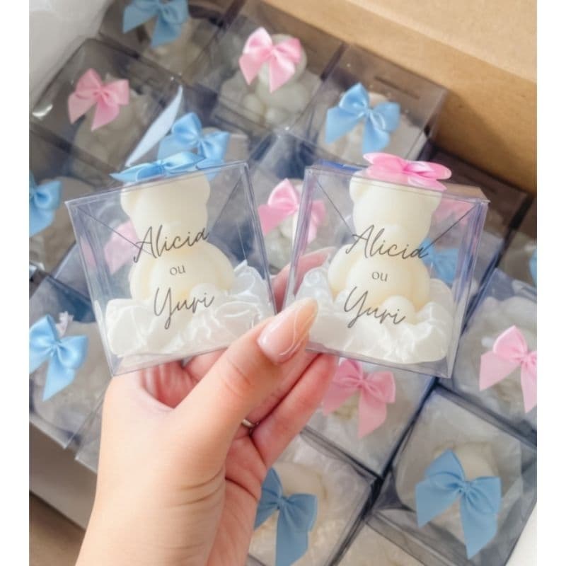 kit lembrancinha vela aromática ursinho, lembrancinha para chá de bebê, chá revelação, aniversário