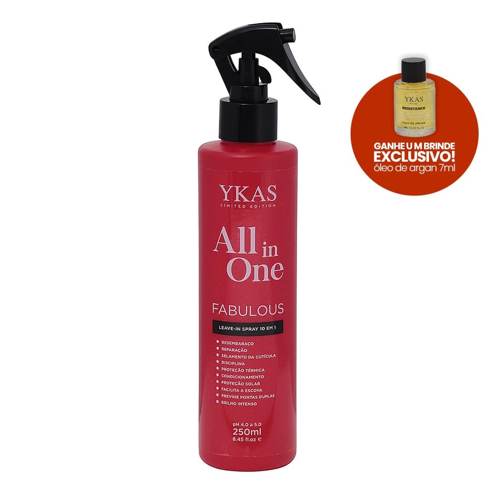 Ykas All In One Leave In Protetor Térmico e Finalizador de Hidratação Intensa Anti Frizz 250 ml