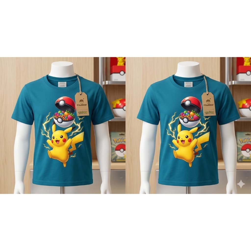 Camisa Menino Infantil Temático Pokémon Azul (ac)