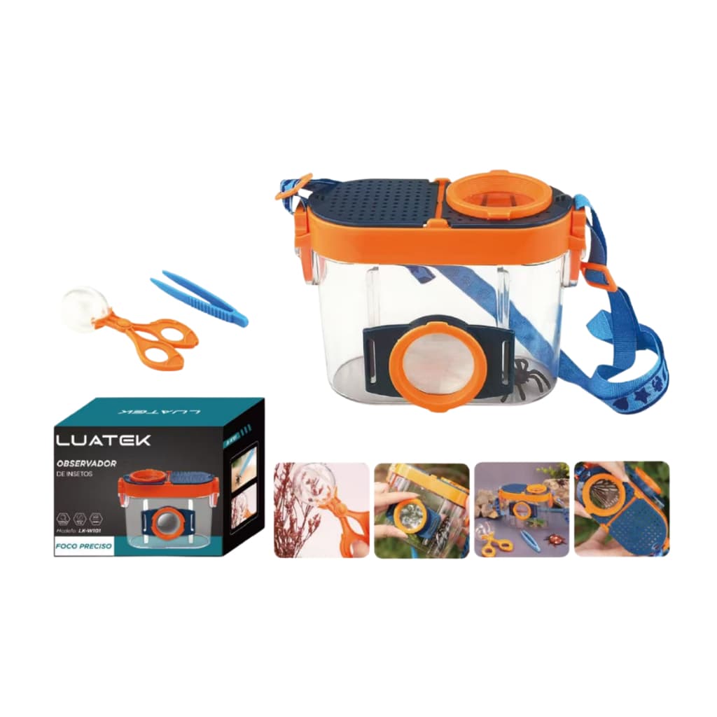 Kit Para Observação De Insetos Com Lupa 5X Ampliação Brinquedo Educativo Exploração Natureza