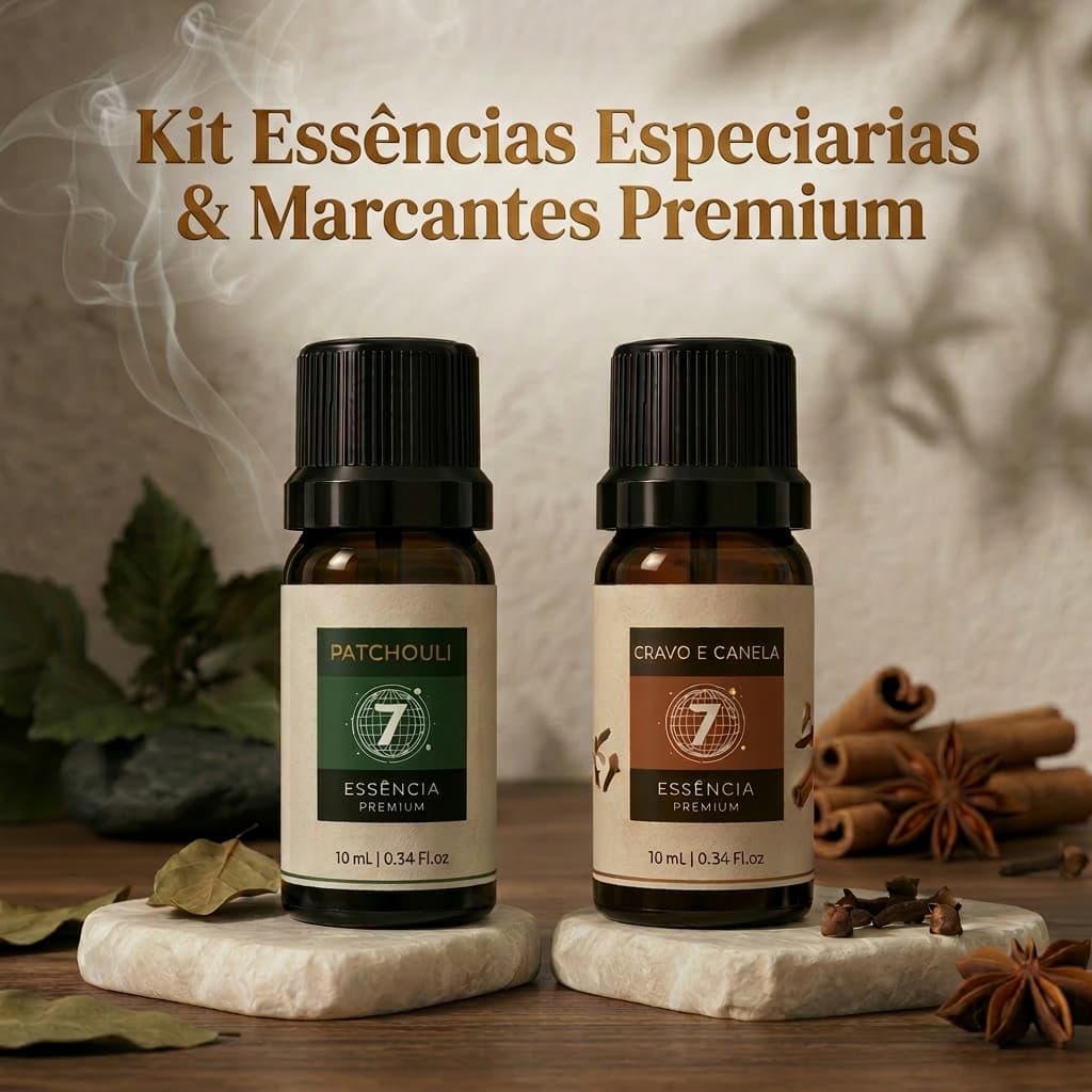 Kit Essências Especiarias & Marcantes Premium p/ Vela/ Difusor/ Sabonete/ e Home Spray - Concentrado