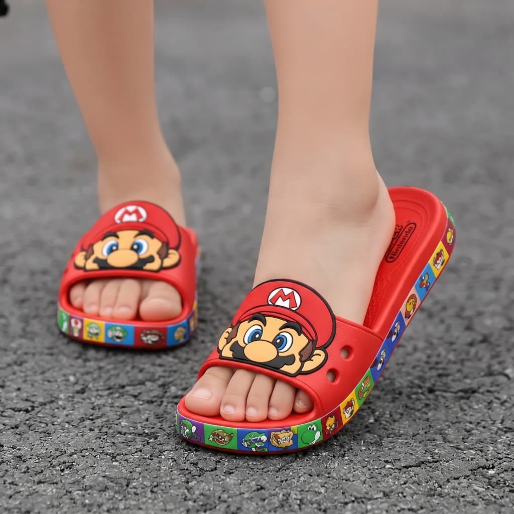 Chinelo Mario Bros Slide Mario Infantil Menino Leve Confortável Do 25 ao 32 Promoção