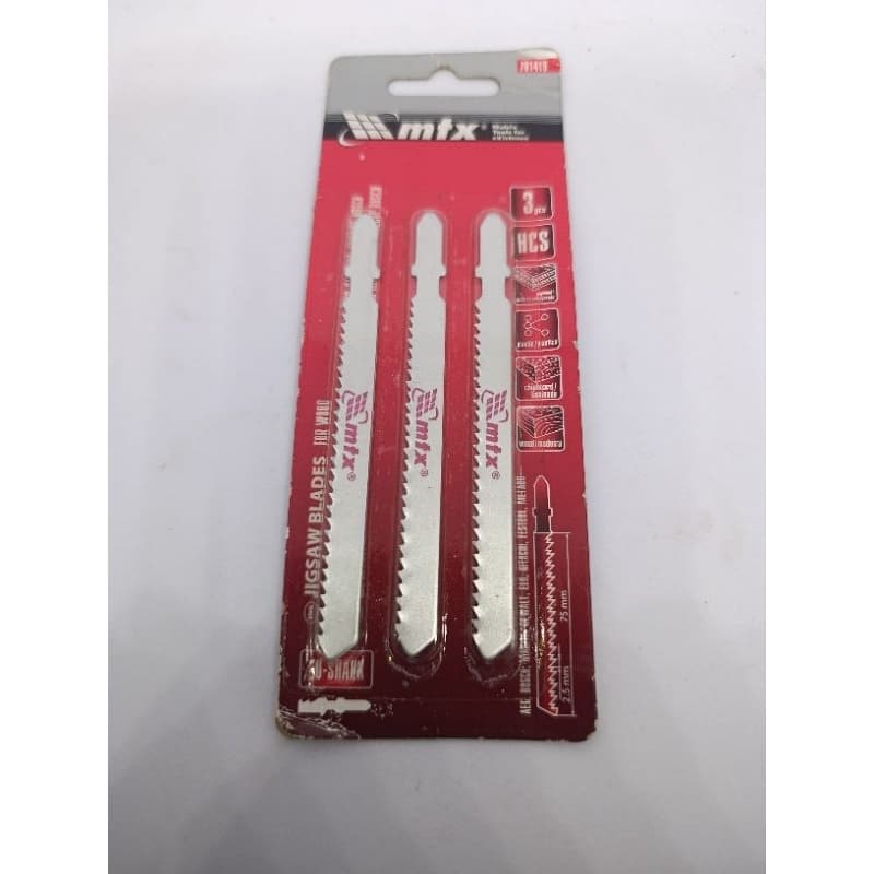 Jogo De Lâminas Para Serra Tico-Tico Madeira 75 x 2,5mm 3 Peças MTX - Encaixe Universal T-Shank