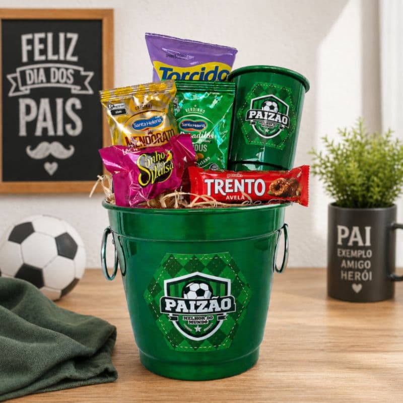 Balde de Gelo Cesta Pronta Dia Dos Pais Presente Personalizado Pai