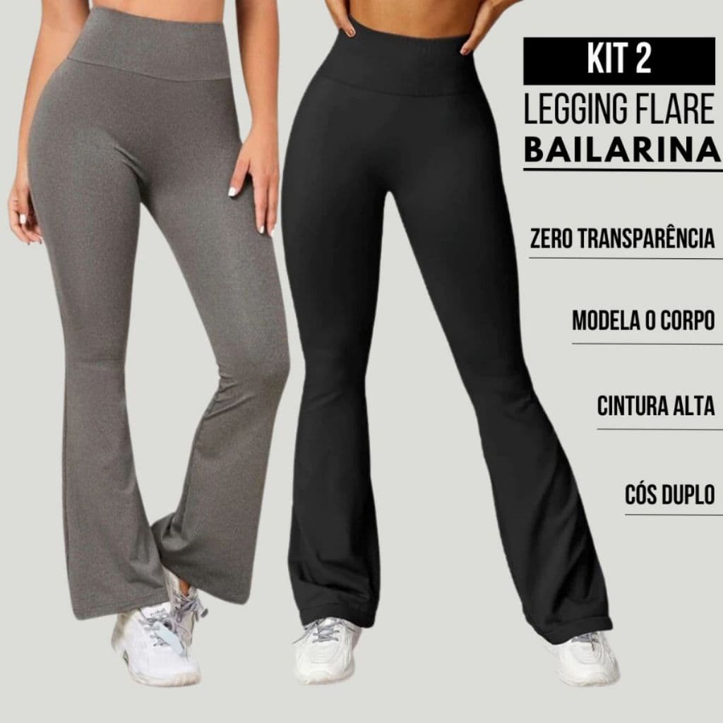 Kit 2 Legging Cintura Alta Flexivel Conforto E Qualidade