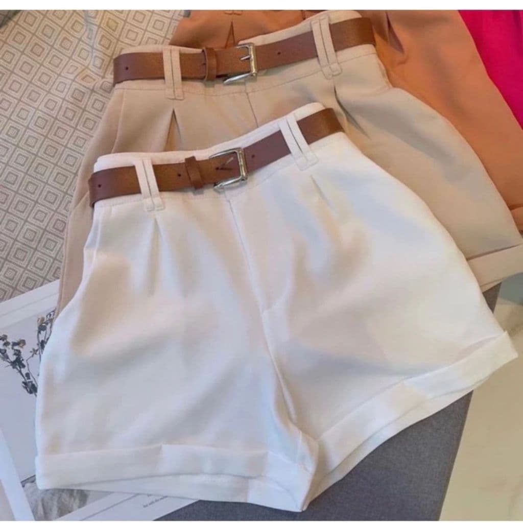 Short Feminino Alfaiataria Social Cintura Alta PROMOÇÃO P ao GG
