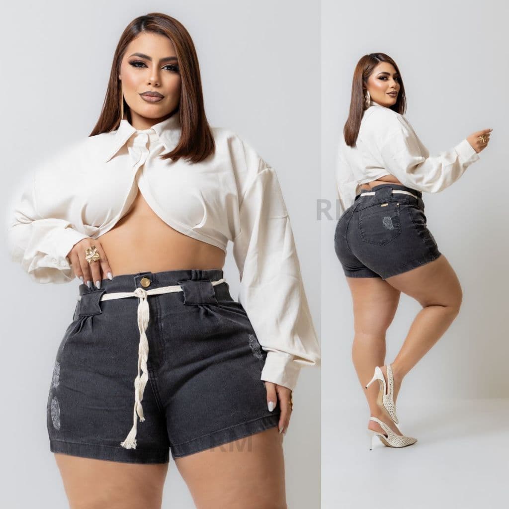 short jeans feminino plus size c/ Lycra 44 ao 54
