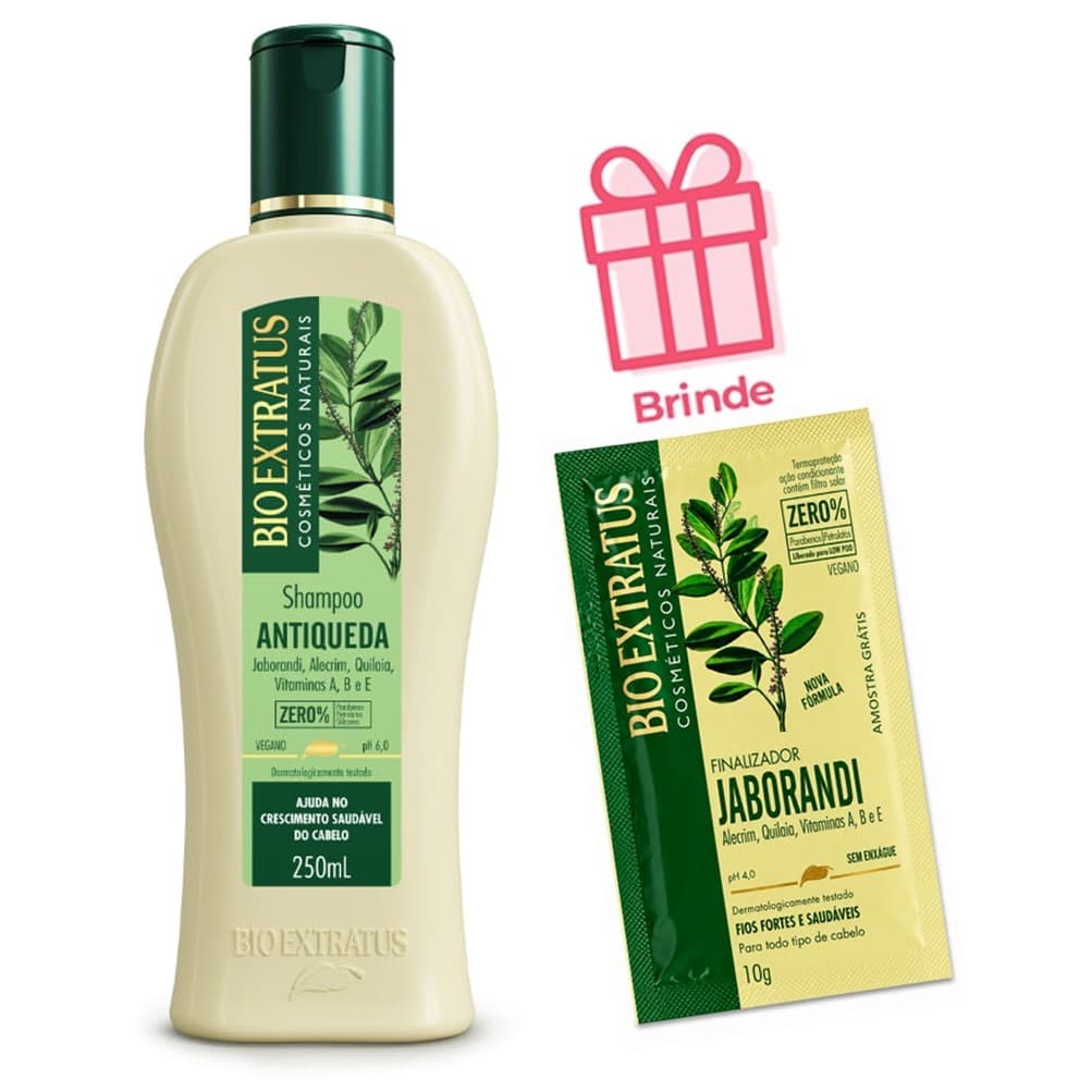 SHAMPOO ANTIQUEDA JABORANDI 250ml BIO EXTRATUS + 🎁BRINDE🎁