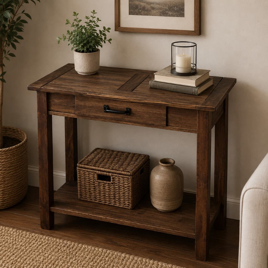 Aparador Madeira Resistente Multiuso Sala Cozinha Jantar Decoração Vintage Gaveta Imbuia Bancada Pinus 73 Cm