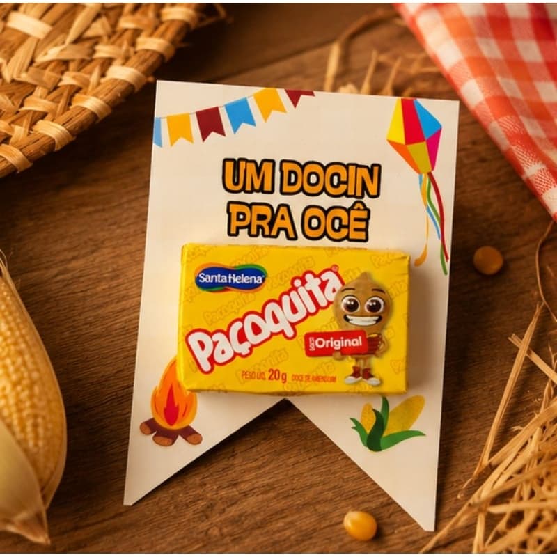 Tag Festa Junina para Doces e Paçoca | Lembrancinha Personalizada | Mimo Um Docin Pra Ocê