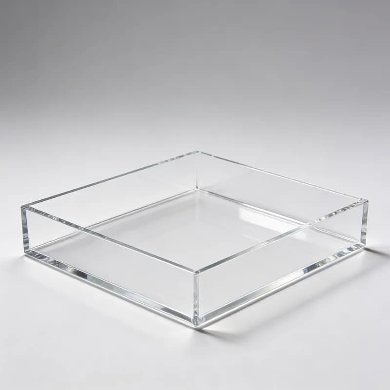 Bandeja De Acrilico Transparente Quadrada Lavabo Banheiro Lisa